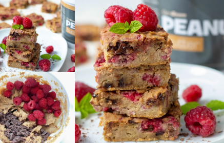 Fitness recept: Svieže cícerové blondies s malinami a čokoládou