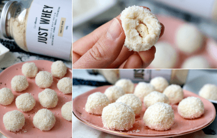 Fitness recept: Kokosové proteínové guličky s mandľou ako Raffaello