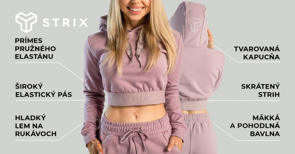 Dámska mikina Essential Cropped Hoodie Mauve - STRIX