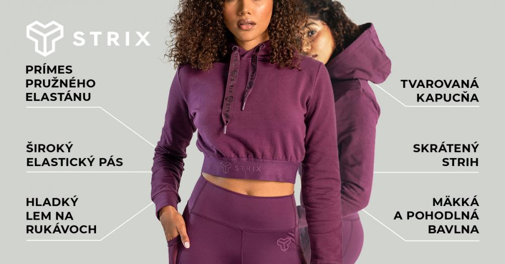 Dámska mikina Essential Cropped Hoodie Plum - STRIX