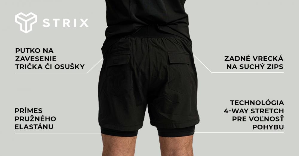 Šortky 2in1 black - STRIX