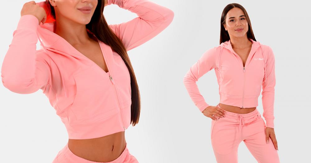 Dámska mikina Zip-up TRN pink - GymBeam