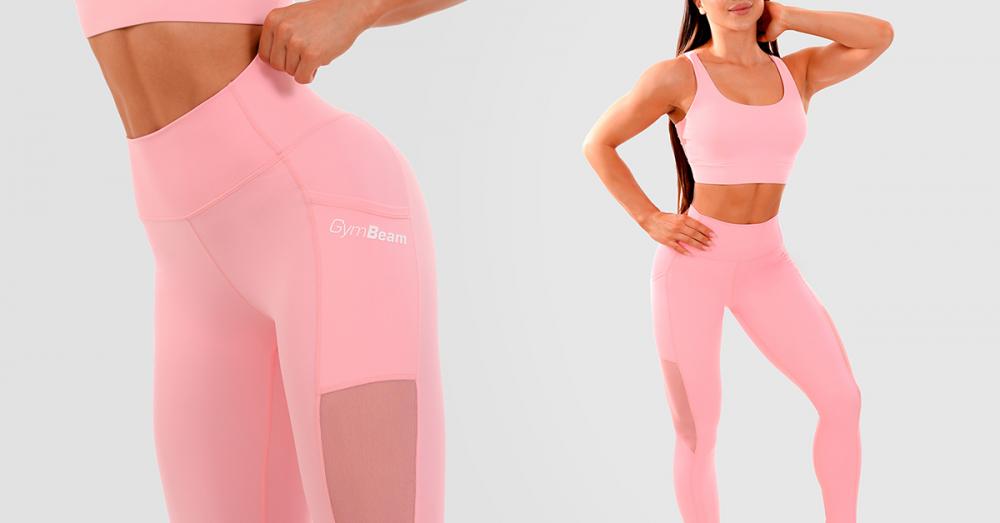 Dámske legíny Mesh Panel pink - GymBeam