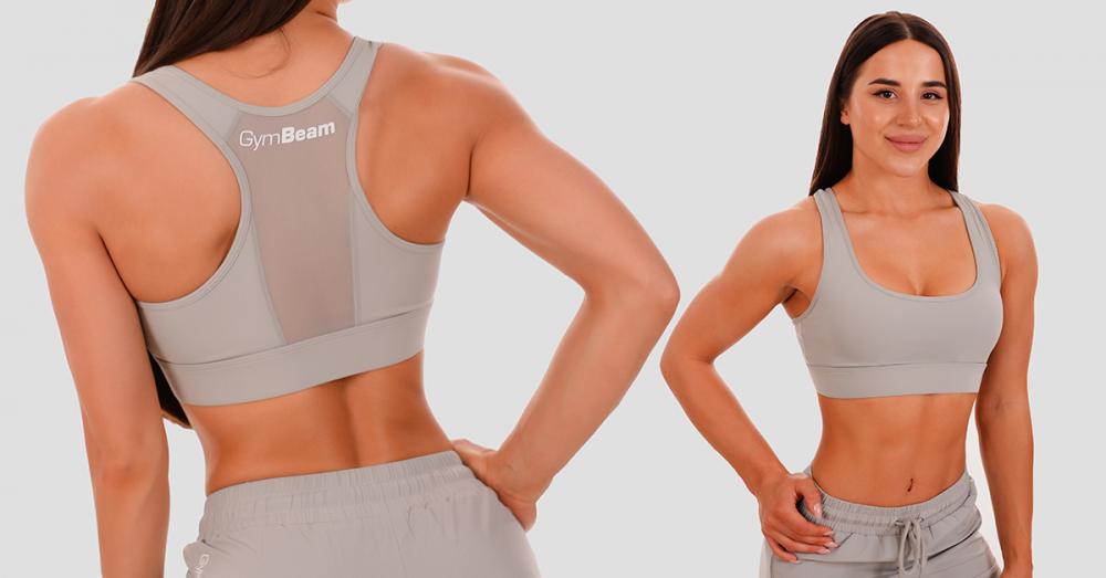 Športová podprsenka Mesh Panel grey - GymBeam