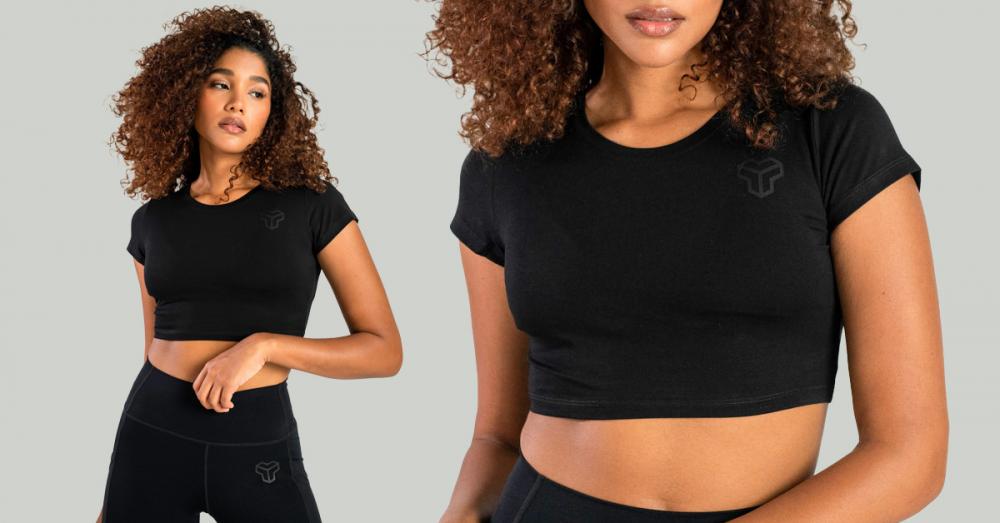 Dámske tričko Essential CropTop Black - STRIX