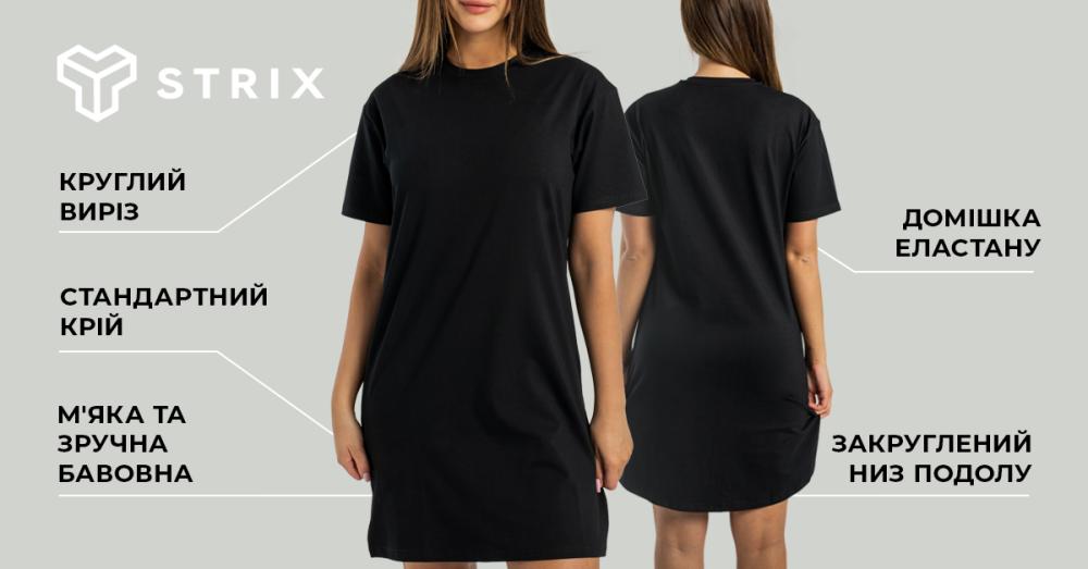 Women’s ALPHA T-Shirt Dress Black - STRIX