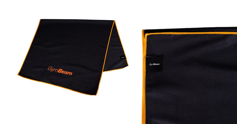 Športový rýchloschnúci uterák Black/Orange - GymBeam