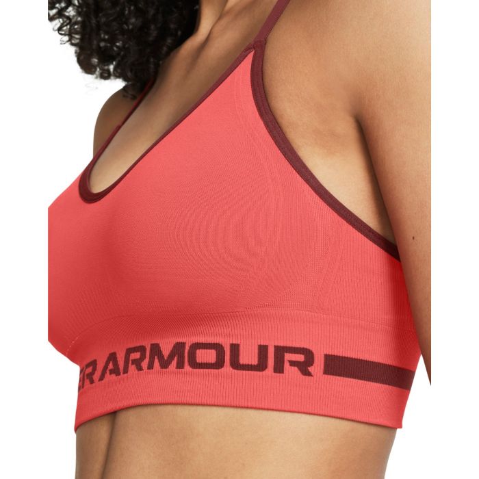 Seamless Low Long Sports Bra Pink -  Under Armour