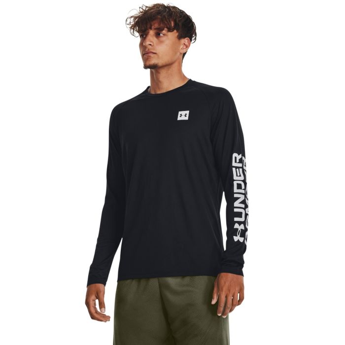 Футболка Tech Prt Fill LS Black - Under Armour