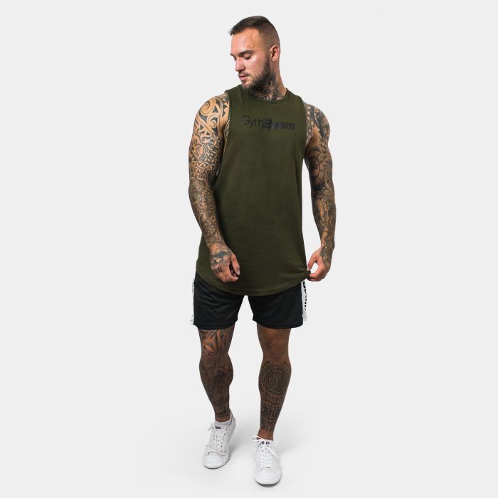 Moška majica brez rokavov Cut Off Military Green - GymBeam