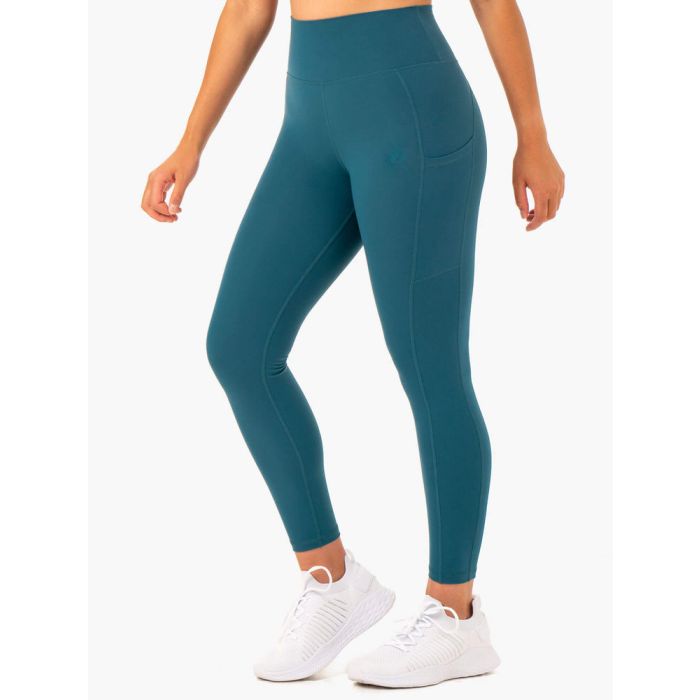 Ženske tajice s džepovima Reset High Waisted Teal - Ryderwear