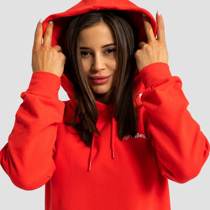 Women‘s Limitless Longline Hoodie Hot Red - GymBeam