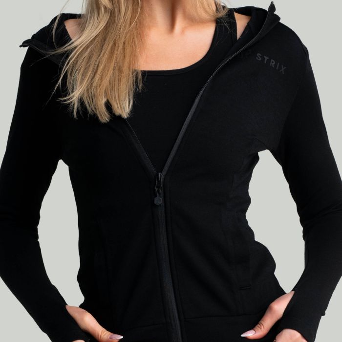 Women‘s MERINO I Zip Hoodie Black - STRIX