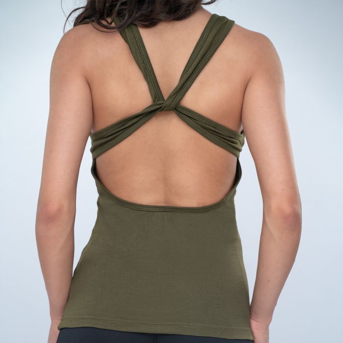 Γυναικείο Αμάνικο Crossed Military Green - GymBeam