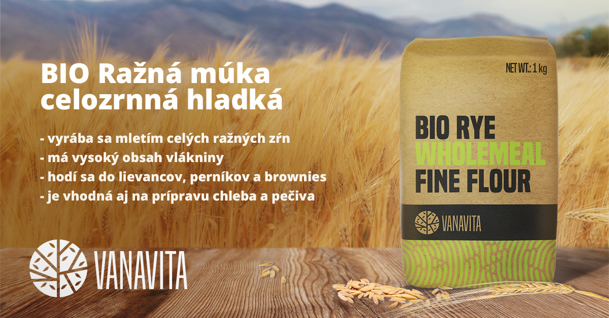 BIO Ražná múka celozrnná hladká - Vanavita