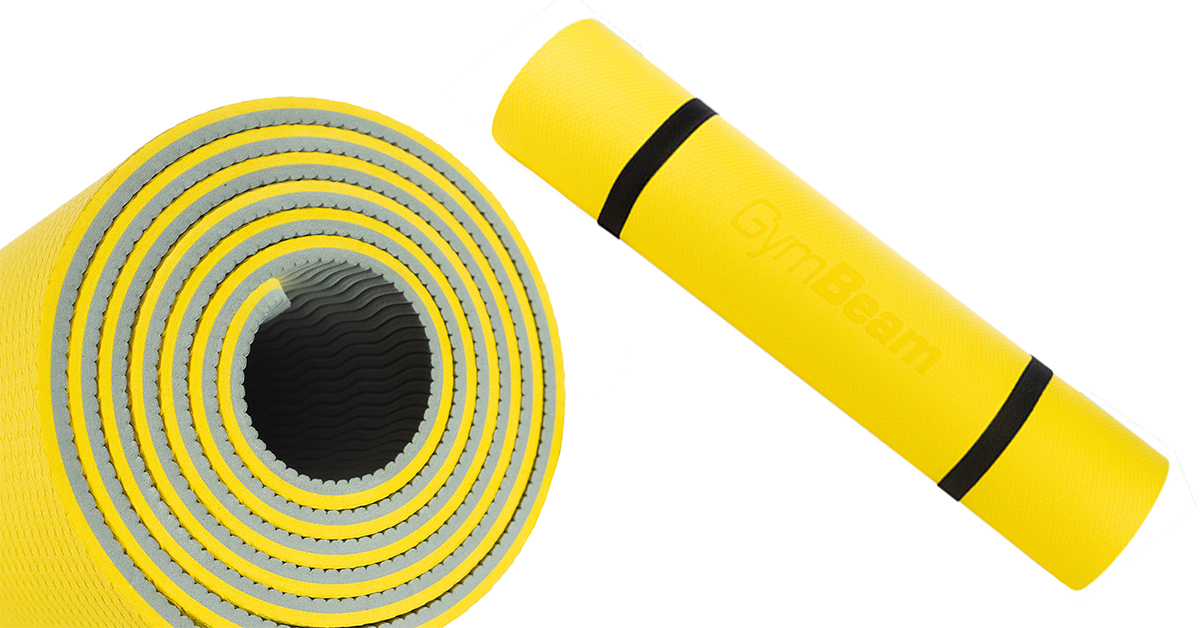 Podložka Yoga Mat Dual šedá/žltá - GymBeam